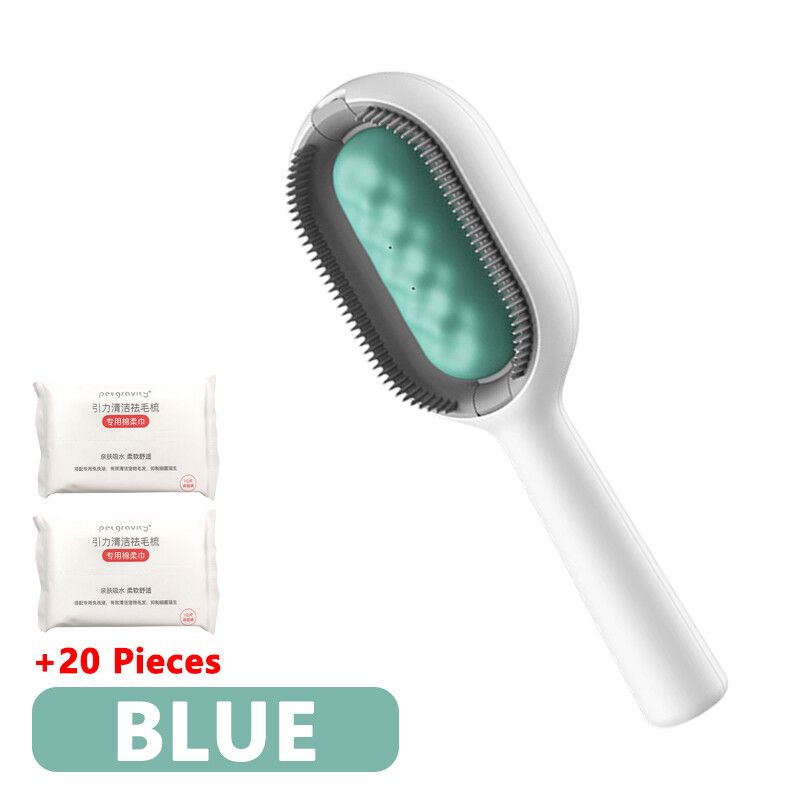Brosse De Toilettage En Silicone Pour Animaux De Compagnie,Épilation Des Poils Longs,Peigne Avec Lingette Et Eau,Accessoires Pour Produits Précieux Pour C - Type 1 Comb 20 Towels-For Short Hair Pet