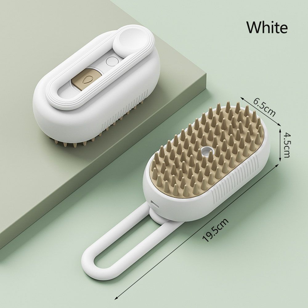 Brosse À Vapeur Pour Chat Et Chien,Peigne Pulvérisateur Multifonctionnel,3 En 1,Rechargeable,Perte Et Toilettage,Livres,Énergie Pour Animaux De Compagnie - Type White