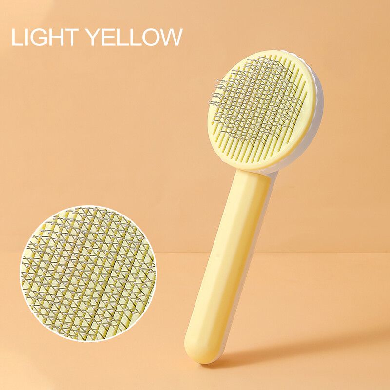 Brosse Pour Chat,Peigne Pour Chien,Brosse Autonettoyante Pour Chat Et Chien,Épilation Des Poils Emmêlés,Massage Des Poils D'animaux,Peigne Pour Chats,Accessoires - Type Yellow-20x7.5cm