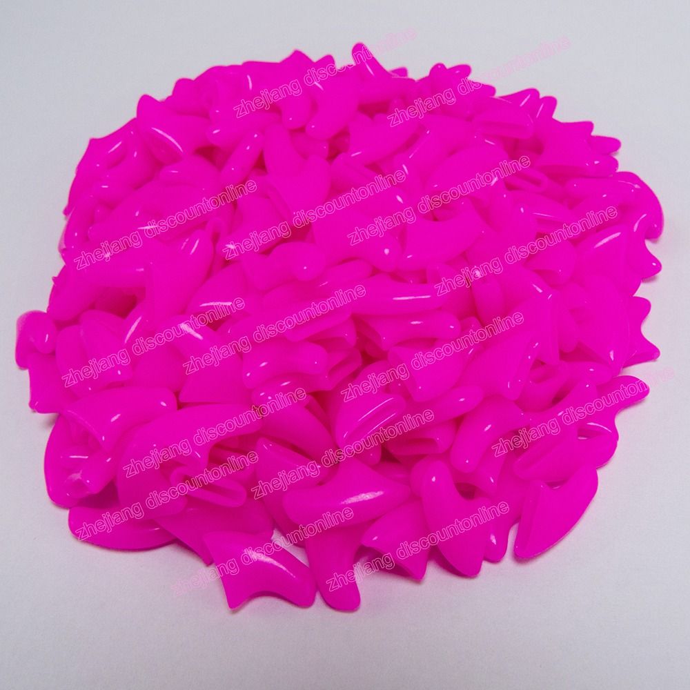 Protège-Ongles En Forme De Chat,100 Pièces/Lot,Avec 5 Colles Adhésives Gratuites + 5 Applicateurs Xs S M L - Type Rose-S