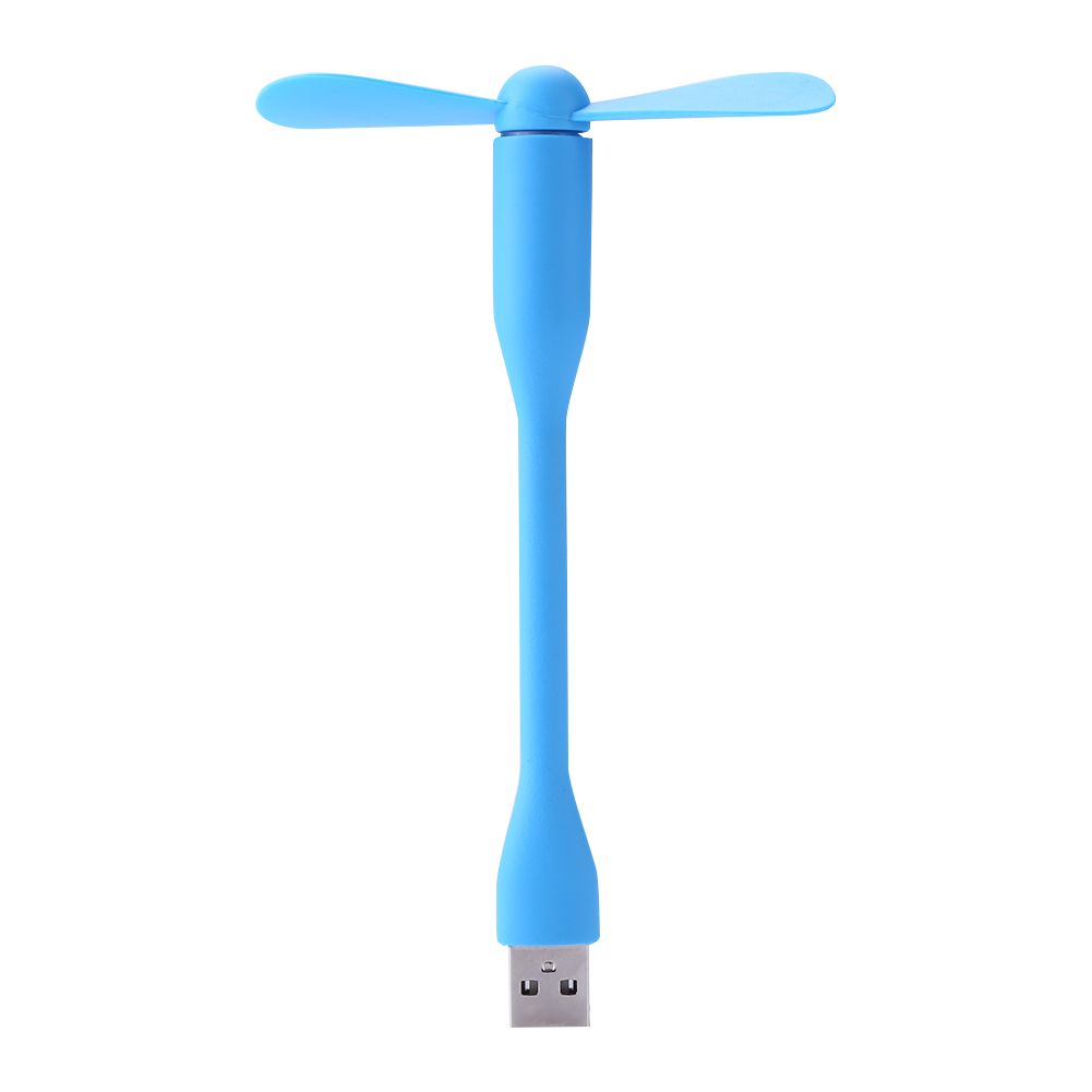 Mini ventilateur USB Flexible et Portable,faible puissance,pliable,pour batterie externe Mobile/ordinateur Portable,ventilateur manuel,Gadget d'été - Type Bleu