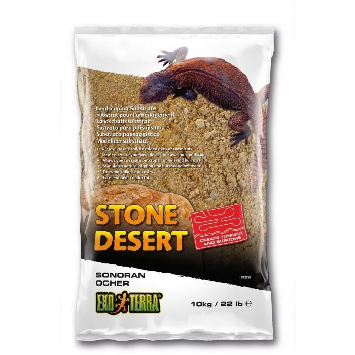 Meilleurs prix pour Exo Terra Substrat Désert De Pierres Sonora Ocher 10kg - Pour Reptiles