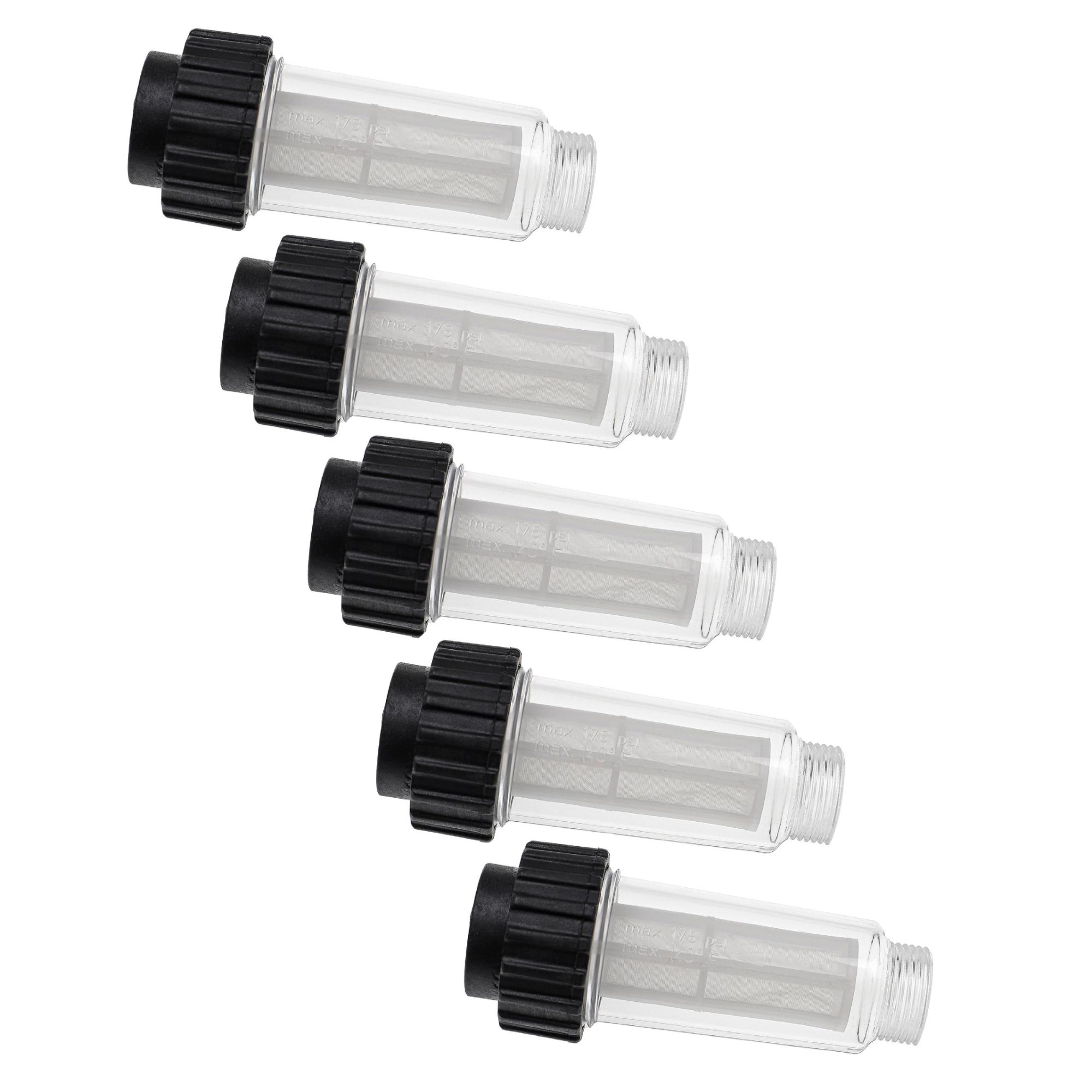 vhbw 5x Cartouche anticalcaire compatible avec Kärcher K 3.200, K 3.500 Garden, K 3.500 T250 nettoyeur vapeur avec raccord d'eau 3/4