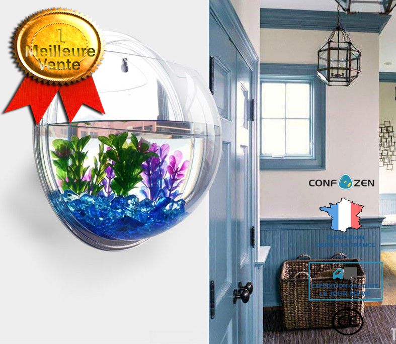 Confo® Aquarium Mural À Suspendre En Acrylique Transparent,Aquarium Tenture Murale Aquarium Produits Pour Animaux Aquatiques Claire