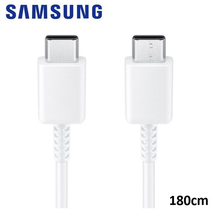 Samsung GP-TOU021RFC - Câble USB - 24 pin USB-C (M) pour 24 pin USB-C (M) - 1.8 m - USB Power Delivery (3A, 25W) - blanc