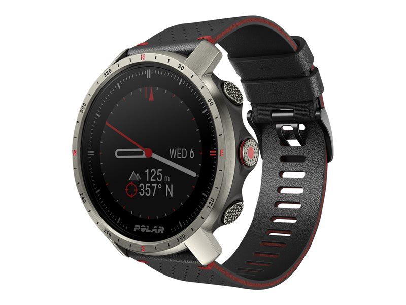 Polar Grit X Pro Titan Montre De Sport Avec Bracelet Cuir Perforé Taille Du Bracelet : / Affichage 1.2 Bluetooth 41 G