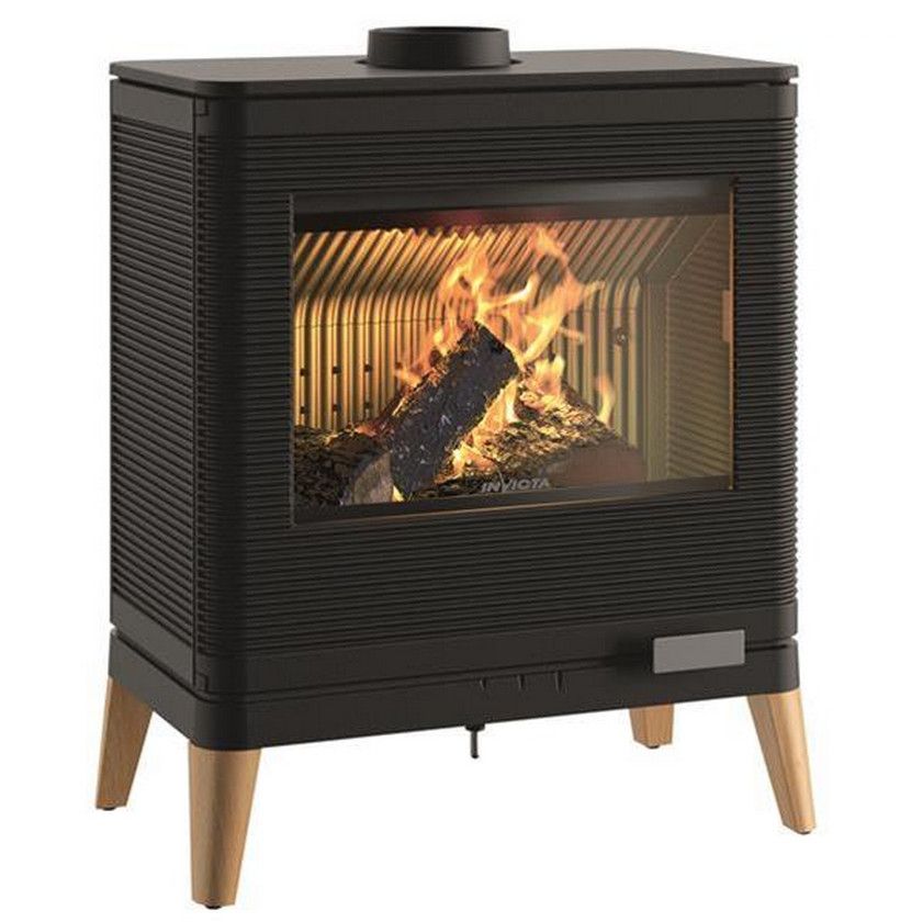 invicta - poêle à bois fonte 9kw noir - p610449