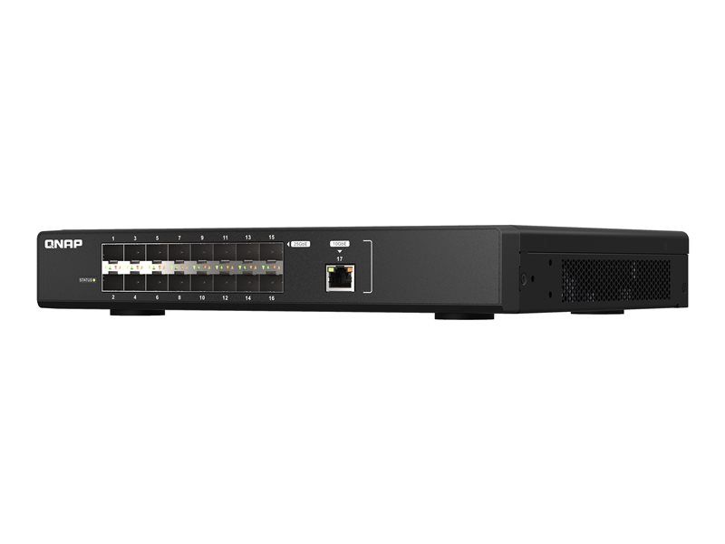 QNAP QSW M5216 1T Commutateur Géré 16 x 25 Gigabit SFP28 + 1 x 10 Gigabit Ethernet Montable sur rack