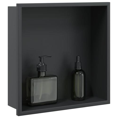 Vidaxl Niche De Douche Noir Mat 32X32X9 Cm Acier Inoxydable