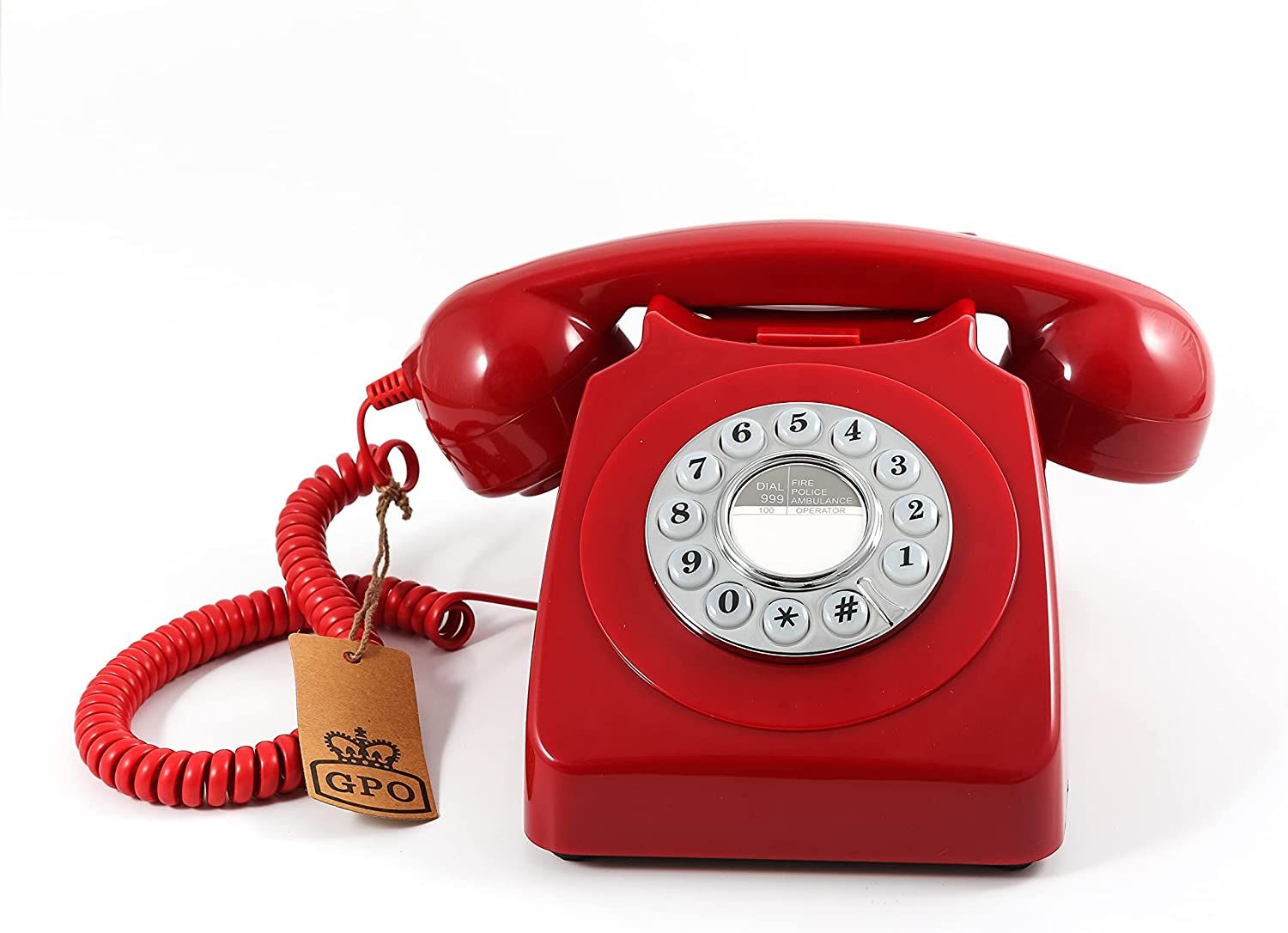 Gpo 746 téléphone fixe rétro bouton poussoir jaune - vue 2