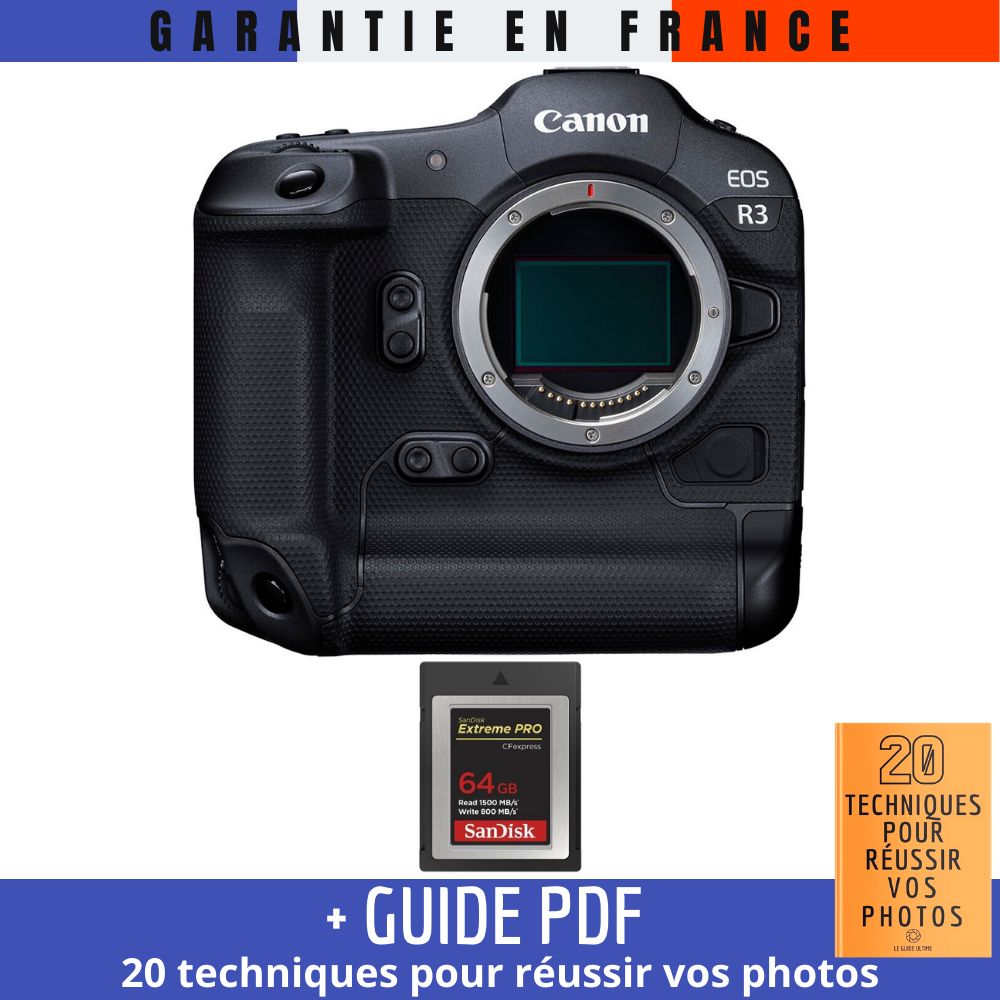 Canon EOS R3 + 1 SanDisk Extreme PRO CFexpress Type B + Guide PDF 20 TECHNIQUES POUR RÉUSSIR VOS PHOTOS - vue 4