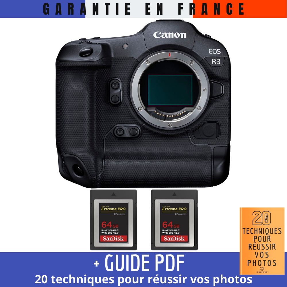 Canon EOS R3 + 2 SanDisk Extreme PRO CFexpress Type B + Guide PDF 20 TECHNIQUES POUR RÉUSSIR VOS PHOTOS - vue 4