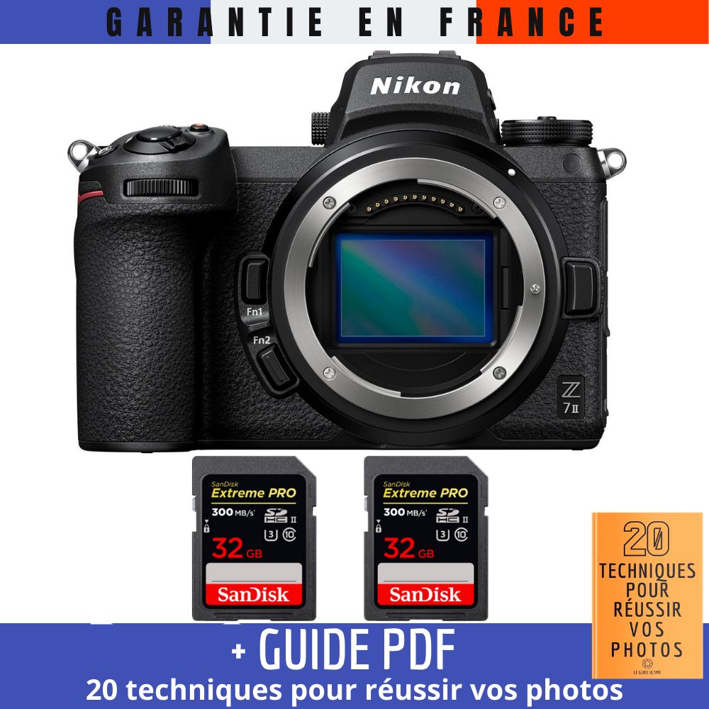 Nikon Z7 II Nu + 2 SanDisk Extreme PRO UHS II SDXC 300 MB/ + Guide PDF 20 TECHNIQUES POUR RÉUSSIR VOS PHOTOS - vue 2