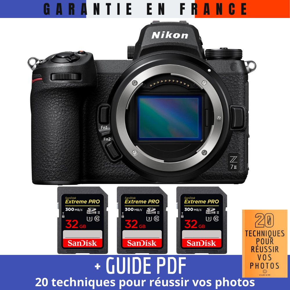 Nikon Z7 II Nu + 3 SanDisk Extreme PRO UHS II SDXC 300 MB/ + Guide PDF 20 TECHNIQUES POUR RÉUSSIR VOS PHOTOS - vue 2