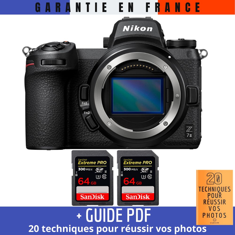 Nikon Z7 II Nu + 2 SanDisk Extreme PRO UHS II SDXC 300 MB/ + Guide PDF 20 TECHNIQUES POUR RÉUSSIR VOS PHOTOS
