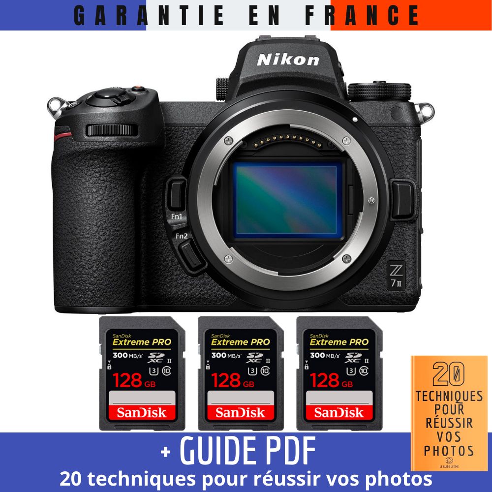Nikon Z7 II Nu + 3 SanDisk Extreme PRO UHS II SDXC 300 MB/ + Guide PDF 20 TECHNIQUES POUR RÉUSSIR VOS PHOTOS - vue 3