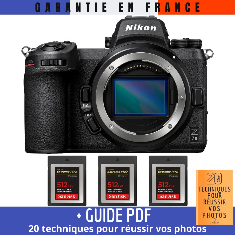 Nikon Z7 II Nu + 3 SanDisk Extreme PRO CFexpress Type B + Guide PDF 20 TECHNIQUES POUR RÉUSSIR VOS PHOTOS - vue 3