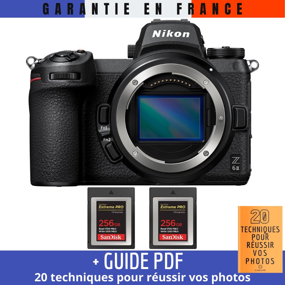 Nikon Z6 II Nu + 2 SanDisk Extreme PRO CFexpress Type B + Guide PDF 20 TECHNIQUES POUR RÉUSSIR VOS PHOTOS