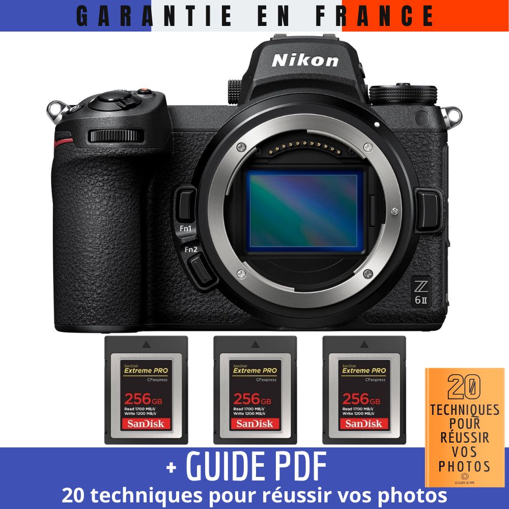 Nikon Z6 II Nu + 3 SanDisk Extreme PRO CFexpress Type B + Guide PDF 20 TECHNIQUES POUR RÉUSSIR VOS PHOTOS