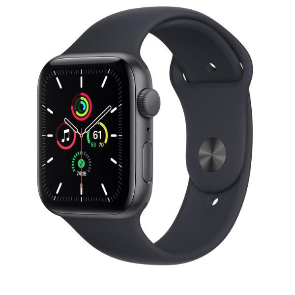 Apple Watch SE OLED 44 mm Numérique 368 x 448 pixels Écran tactile Gris Wifi GPS (satellite)