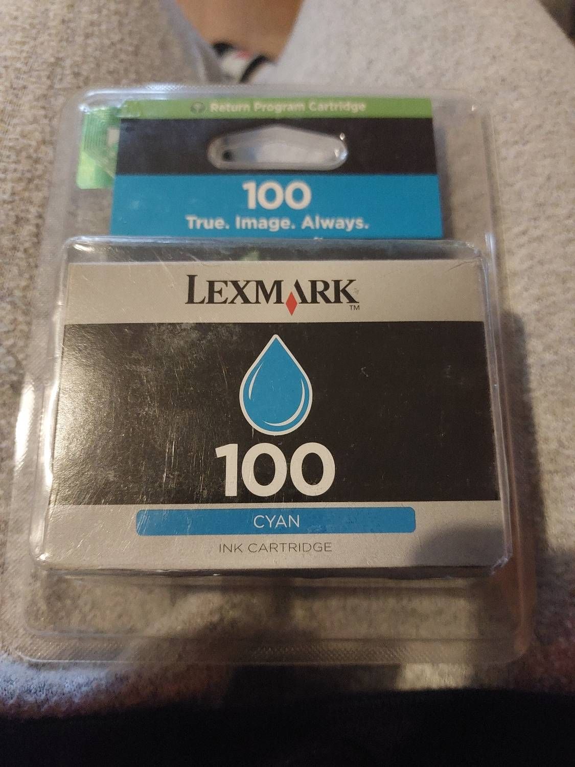 Lexmark Cartridge No. 100 Cyan original blister with acoustic / electromagnetic alarm cartouche d'encre LRP pour Lexmark Prevail Pro704 Value Ink Prevail Pro709 Value Ink Prospect...