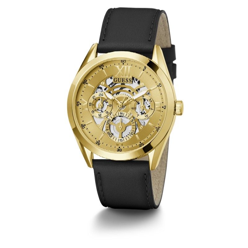 Guess Tailor Montre Homme Acier Doré Cuir Gw0389g2