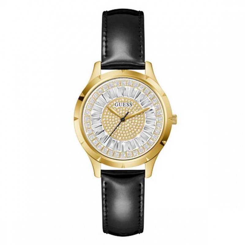 Guess Glamour Montre Femme Acier Cuir Vernis Gw0299l1