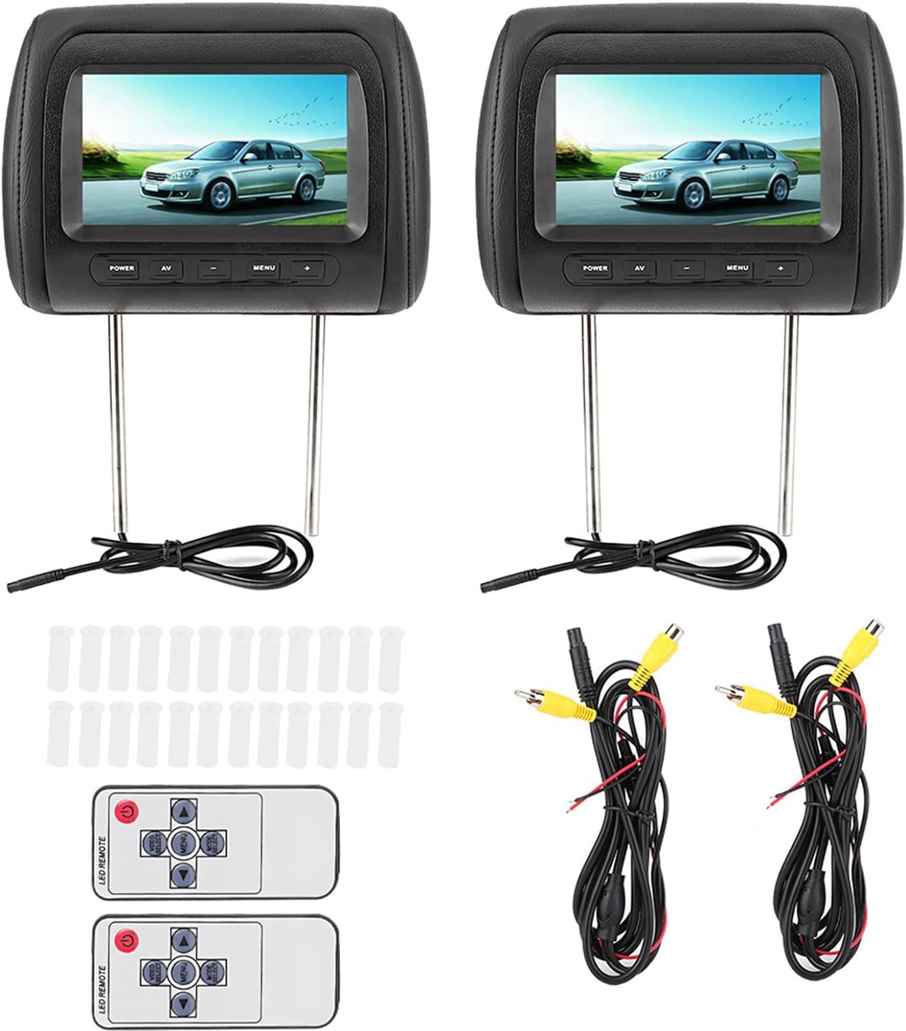 Affichage d'appui-tête de Lecteur de Voiture-2 pièces 7 en contrôle sans Fil LCD réglable vidéo MP5 Portabl ffichage à Distance noirheadrest DVD Player