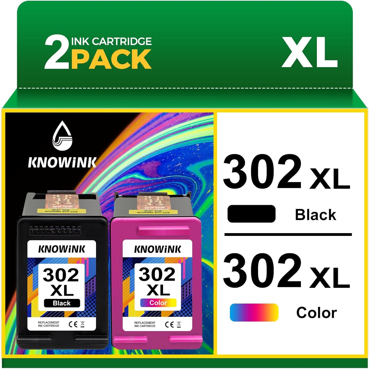 302XL Encre Compatible avec Cartouche HP 302 XL Noir et Couleur d'encre Multipack pour HP Envy 4520 4525, deskjet 3639 3630, Officejet 3831,Cartouche Imprimante deskjet 3636