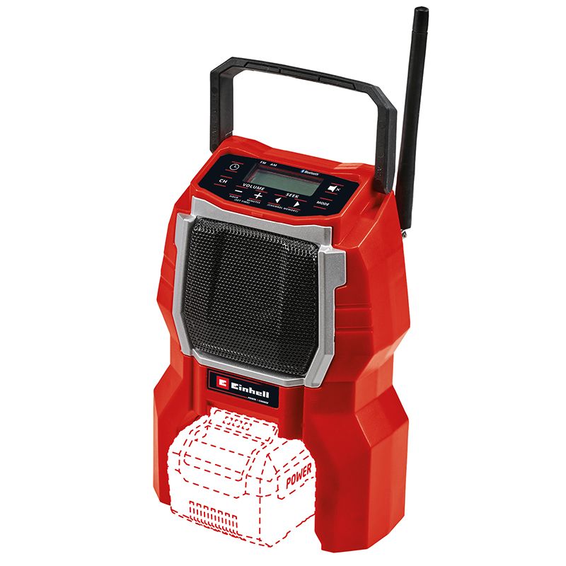 Einhell Radio sans fil TC CR 18 Li BT Solo 18V écran LCD Bluetooth Fréquence AM et FM Livré sans Batterie ni Chargeur - vue 2