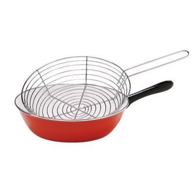 BAUMALU Poêle à friture acier émaillé 26 cm - vue 2