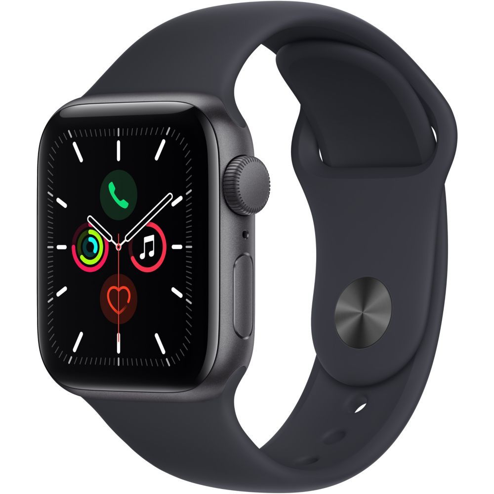 Apple Watch Se (GPS) - Boîtier 40 mm Aluminium Gris avec Bracelet Sport Minuit Taille Normal