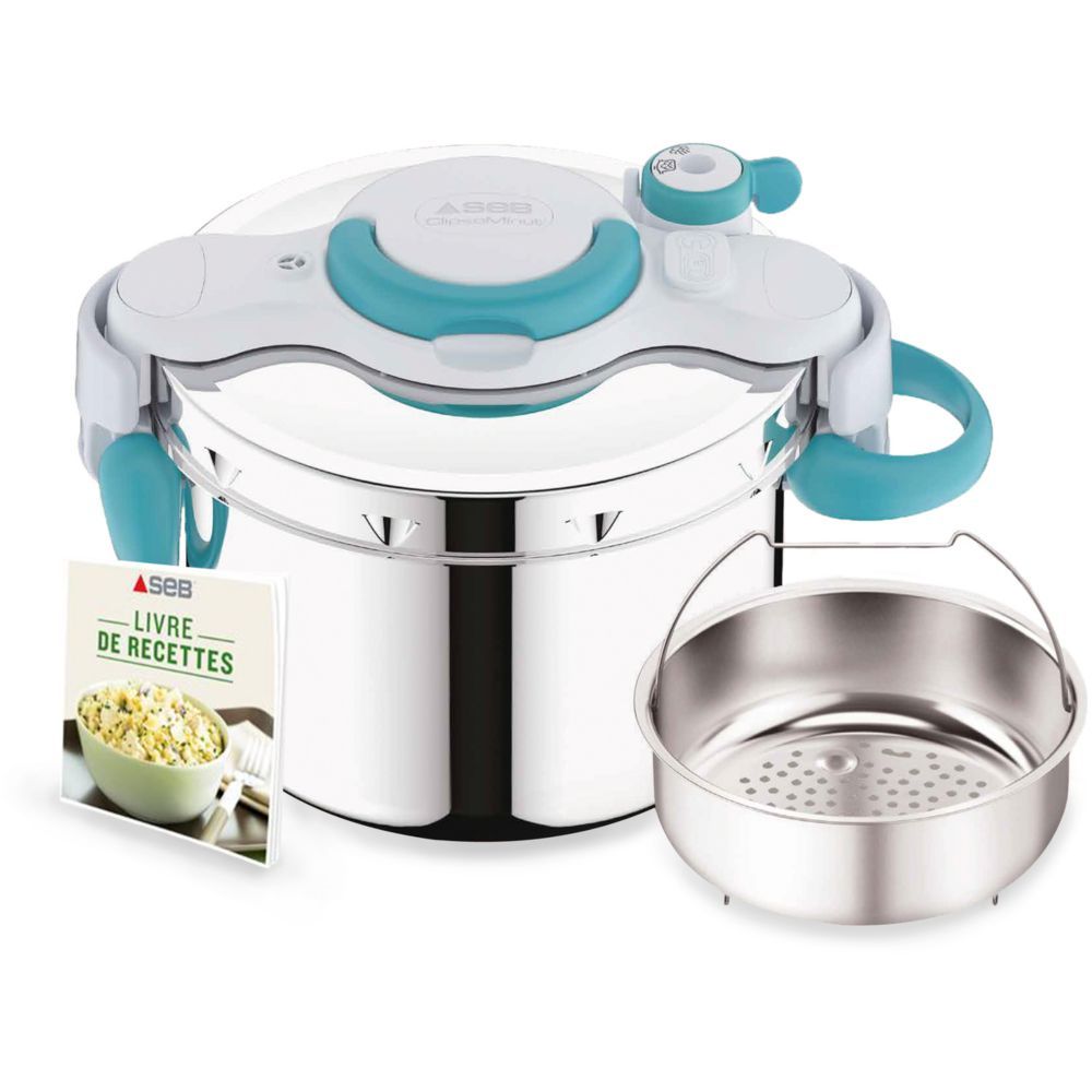 Cocotte-minute SEB ClipsoMinut Easy+ Bleu 6 L poignées rabattables