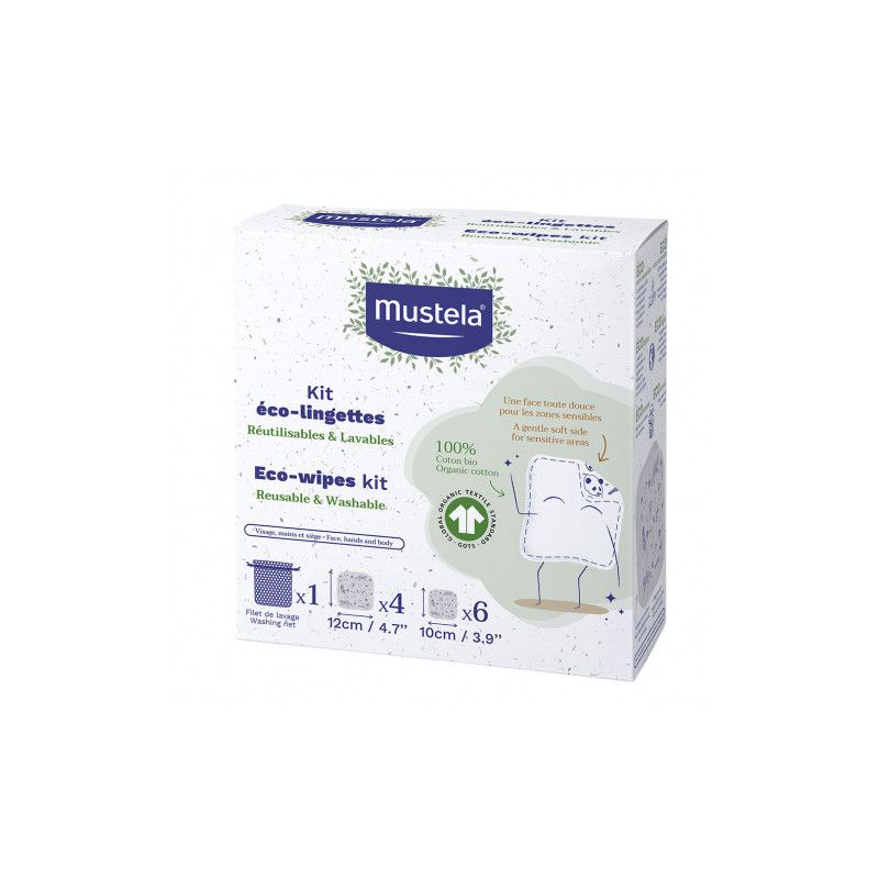 Lingettes Réutilisables & Lavables Mustela La Boite De 6 Lingettes + Le Filet De Lavage - vue 3