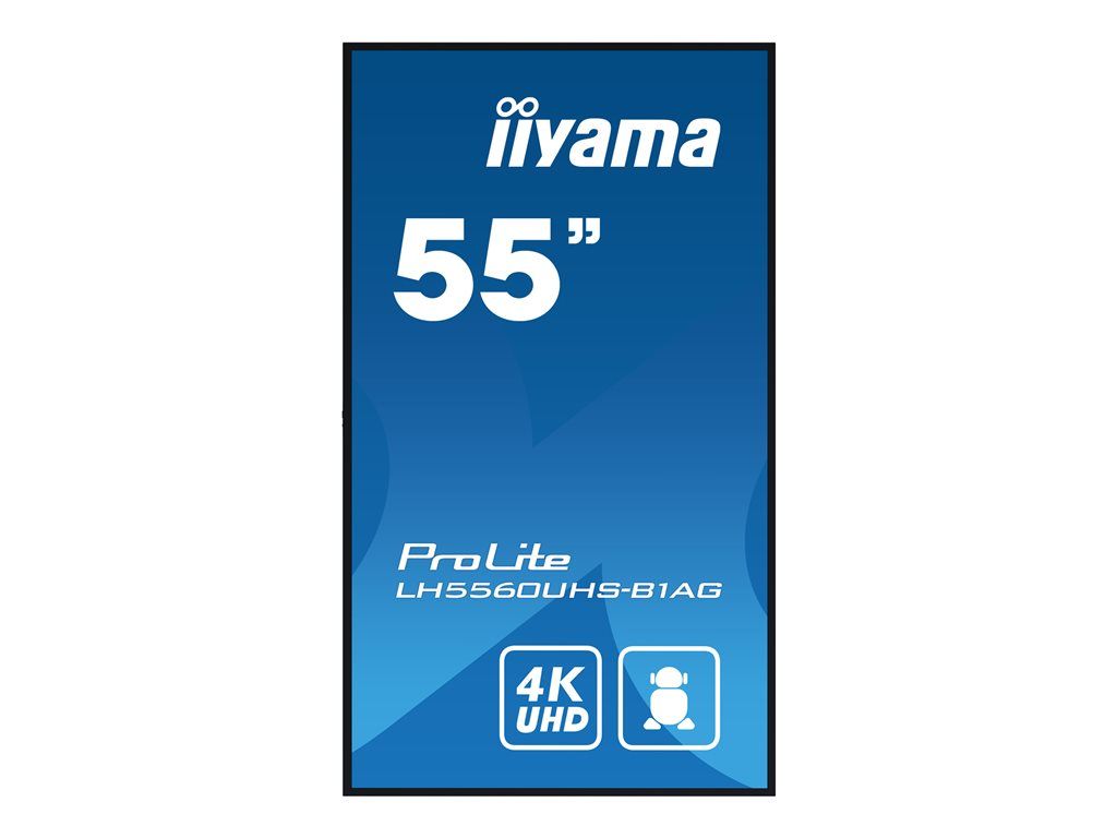 iiyama ProLite LH5560UHS B1AG Classe de diagonale 55 54.6 visualisable écran LCD rétro éclairé par LED signalisation numérique avec lecteur multimédia SoC intégré 4K UHD 3840...