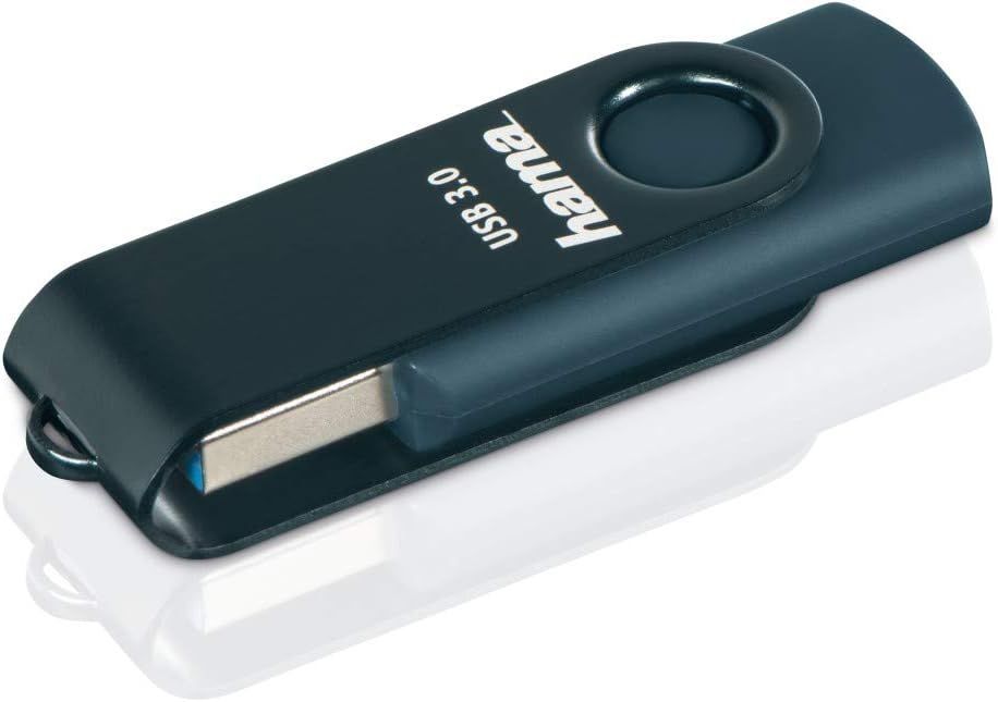 Clé USB 3.0 ""Rotate"" (capacité de 64 GB, taux de transfert de 70 MB/s, avec accroche porte-clefs, flashpen clé usb) Bleu Pétrole