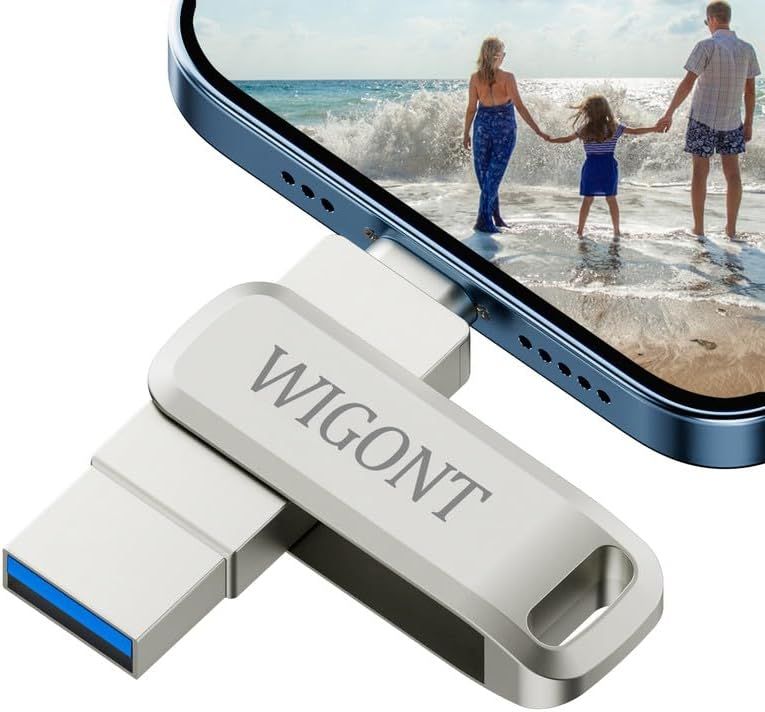 128 Go Cle USB pour iphone, 3 en 1 Cle USB, Livré avec Un Adaptateur Autonome de Type-C. Clé USB pour iPhone pour Enregistrer Plus de Photos et Vidéos, Clef USB iphone pour iphone/iPad/PC