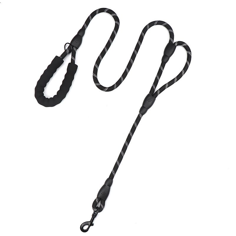 Laisse À Double Poignée Pour Grands Et Petits Chiens,Ulde Plomb,Coulée,Course À Pied,Entraînement En Plein Air,Laisses Pour Animaux De Compagnie - Type Black-1.2cm 150cm