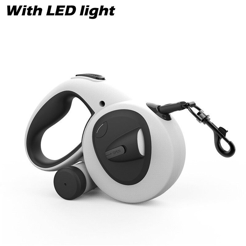 Laisse Rétractable Automatique Pour Animaux De Compagnie,Laisse De Traction Pour La Marche Du Chien De 5m De Long Avec Distributeur De Sac À Déchets,Fournitures De Ullumineus - Type Led Light-Xl 5m