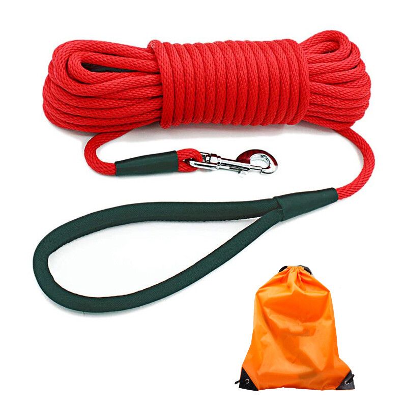 Longue Laisse D'entraînement Pour Chien,Corde À Attacher,Cordon De Contrôle,Avec Poignée Rembourrée,Rappel,Pour Chiot Et Petit Chien,50 Pieds - Type Rouge-S(1.0cmx15feet)