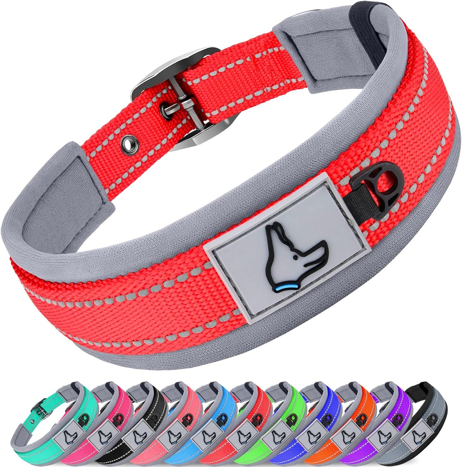 Colliers Solides En Nylon Pour Petits,Moyens Et Grands Chiens,Teddy,Keji,Pitbull,Bulldog,Belauring - Type Rouge-Xl