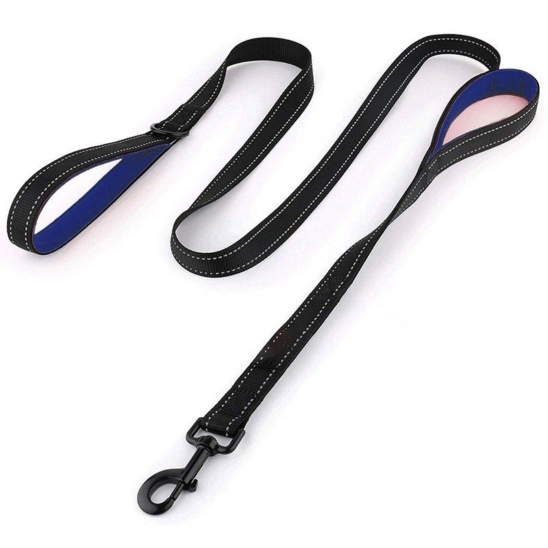 Laisse Réfléchissante Rembourrée Pour Chien,Deux Poignées,Durable,Petite,Moyenne,Grande,Laisse De Dressage Pour Chien,Laisse En Nylon,7 Couleurs - Type Bleu-M - 1.5m ( 4.9ft )