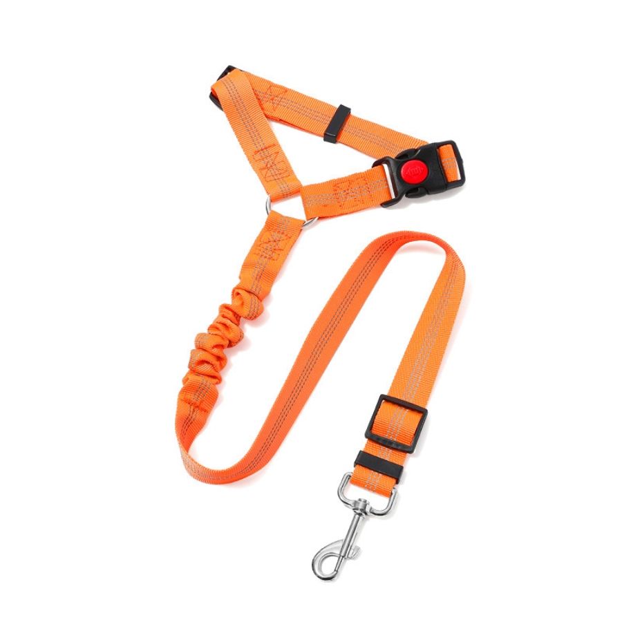 Laisse De Ceinture De Sécurité De Voiture Pour Animaux De Compagnie Avec Tampon,Ulde Sécurité Élastique Ze,Produits Pour Chiens - Type Orange