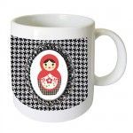 Mug Poupee Russe Pied De Poule By Cbk