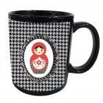Mug Poupee Russe Pied De Poule By Cbk - vue 2