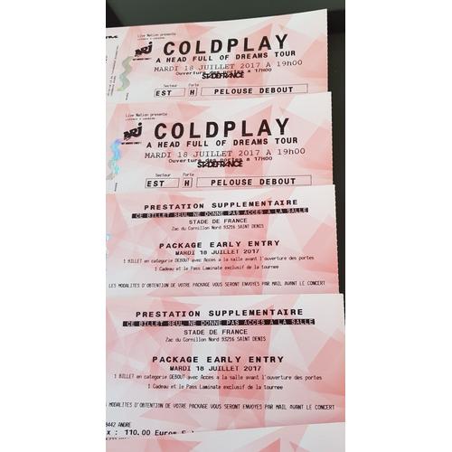 2 billets pour le concert de coldplay stade de france Rakuten