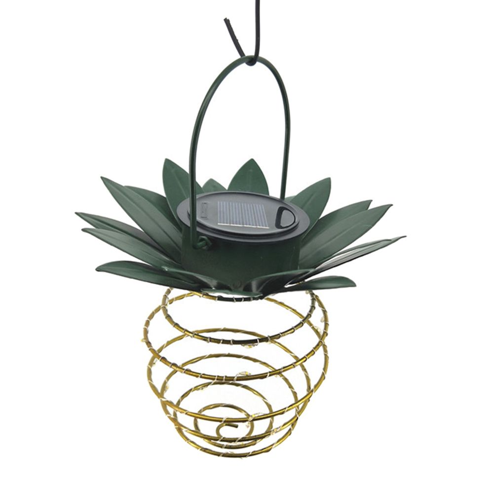 Lampe Solaire En Fer Forgé Avec Ananas, Télescopique, Éclairage D'extérieur, Luminaire Décoratif De Jardin, En Fil De Cuivre