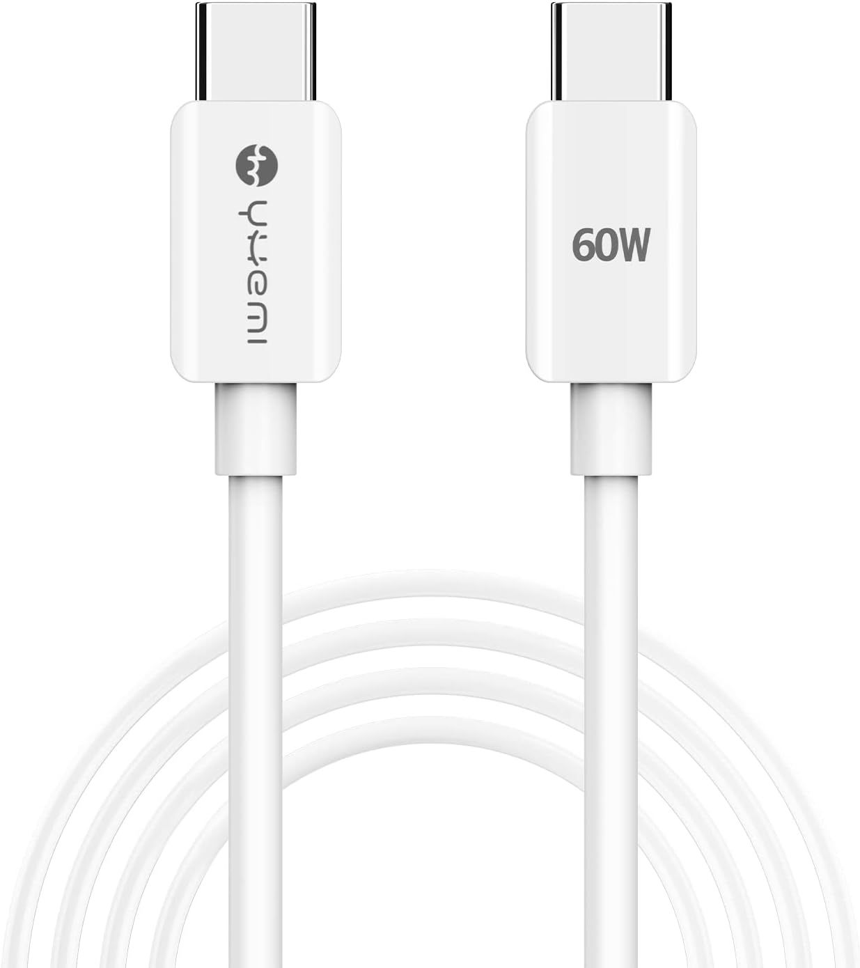 Câble USB C,60W Câble USB-C vers USB-C PD Charge Rapide 5.9Ft,Câble Chargeur USB C pour MacBook Pro,Pad Air 4 2020,Samsung Galaxy S21/S20/S10/S9/S8,Huawei,Sony,LG,Xiaomi et Autres