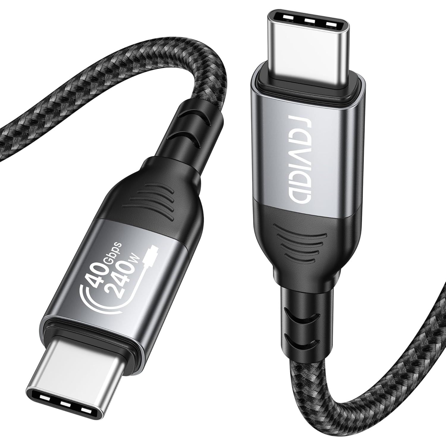 Certifié Câble USB4 pour Thunderbolt 4 [1M],Données 40Gbps,Vidéo 8K@60Hz,240W 48V/5A PD3.1 USB-C vers USB-C pour iPhone 15 Pro Max,MacBook Pro/Air,Pad Pro,Dock,SSD,Display,Hub