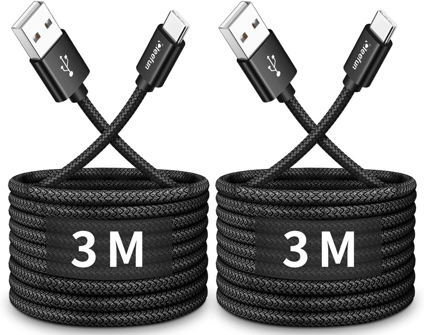 Cable USB C Charge Rapide(Lot de 2,3M+3M),3A USB Type C Chargeur pour Samsung Galaxy S20 S21 S22 S23 S10 S9 Plus Ultra S10e,A13 A14 A23 A33 A51 A52 A53 A54 A70 A50 A40